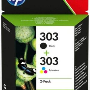HP Original 303 Combo Pack 1x Black and Colour for ENVY Photo 6200 All-in-One Printer series 6230 7100