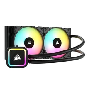 Corsair H100x RGB ELITE Liquid CPU Cooler - 16 Dynamic LEDs SP120 Series PWM Fans With AirGuide Technology Intel LGA 1700 1200 115X 2066 AMD AM5/AM4 Sockets Black