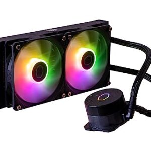 Cooler Master MasterLiquid 240L Core ARGB CPU Liquid - Dual Chamber Gen S Pump Superior Radiator and 120 mm Fans LGA 1700 AM5 Brackets Black