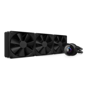 NZXT Kraken 360 - RL-KN360-B1 360mm AIO CPU Liquid Cooler Customizable 154" Square LCD Display for Images Performance Metrics and More High-Performance Pump 3 x F120P Fans Black