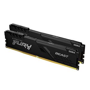 Kingston FURY Beast 16GB (2x8GB) 3600MHz DDR4 CL17 Desktop Memory Kit with 2 KF436C17BBK2/16
