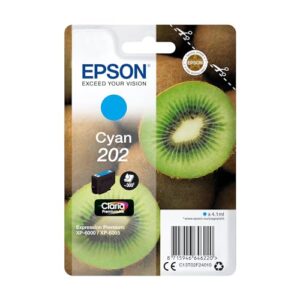 Epson 202 Cyan Kiwi Genuine Claria Premium Ink Cartridge Standard Capacity