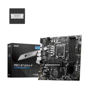 MSI PRO B760M-P Motherboard Micro-ATX - Supports 12th and 13th Gen Intel Core Processors LGA 1700 DDR5 Memory Boost 6800+MHz/OC PCIe 40 x16 Slot M2 Gen4 Slots