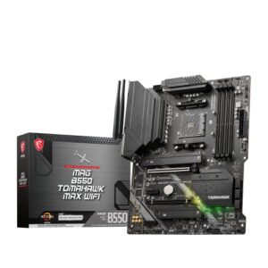 MSI MAG B550 TOMAHAWK MAX WIFI Motherboard ATX AM4 - AMD Ryzen 5000 Ready DDR4 Boost 5100+MHz/OC PCIe 40 & 30 x16 Slots M2 Gen4 Gen3 25G LAN Wi-Fi 6E Bluetooth 52