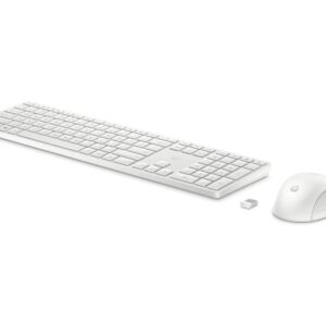 HP 650 Wireless Keyboard & Mouse Set 20+ customisable keys and sensitivity months battery multi-surface use made with 60 recycled materials 4 batteries nano dongle included