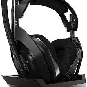 ASTRO Gaming A50 Wireless Headset + Charging Station 4th Gen Dolby Balancing Sound and Voice 24 GHz Connection PS5 (HDMI adapter required) PS4 PC Mac - Black