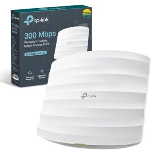 TP-Link N300 Wireless Ceiling Mount Access Point Support Passive PoE and Direct Current Easily to Wall or Simply Managed by Free EAP Controller Software (EAP110)
