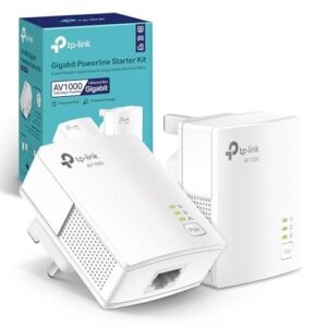 TP-Link TL-PA717 KIT 1-Port Gigabit Powerline Starter Data Transfer Speed Up to 1000 Mbps Ideal for HD/3D/4K Video Streaming and Online Gaming(for Wired Only) No Configuration Required