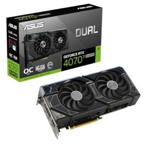 ASUS DUAL-RTX4070TIS-O16G 90YV0KF3-M0NA00 Graphics Card Black