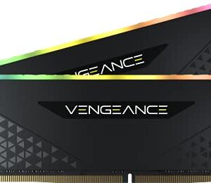 Corsair Vengeance RGB RS 64GB (2x32GB) DDR4 3600MHz C18 Desktop Memory (Dynamic Lighting Preset Profiles Tight Response Times Compatible with Intel & AMD 400/500 Series) Black
