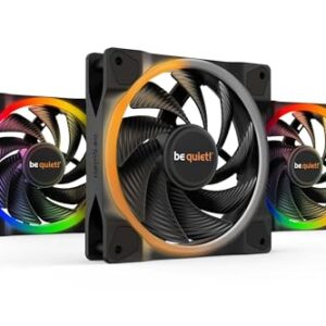 be quiet Light Wings 120mm PWM high-speed fan 3 fans included ARGB lighting multiple colors and modes silence-optimized blades high air pressure low noise-generating turbulences