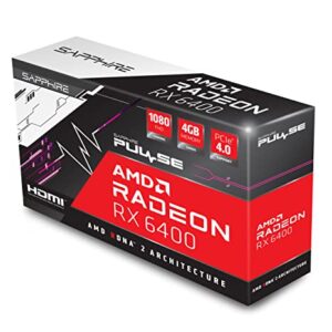 Sapphire PULSE RX6400 4GB DDR6 PCIe4 HDMI DP 2321MHz Clock Low Profile (Bracket Included)