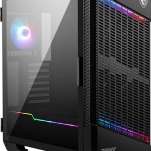 MSI MPG VELOX 100P AIRFLOW Mid-Tower PC Case - ATX Motherboard Capacity Tempered Glass Door Optimized for Mystic Light Supports 2 x 360mm Radiators & Side Ventilation Configurations