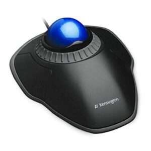 Kensington Orbit Mouse - Wired Ergonomic TrackBall for PC Mac and Windows with Scroll Ring Ambidextrous Design Optical Tracking Blue (K72337EU)