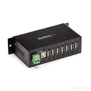 StarTechcom 7-Port USB 20 Hub - Metal Industrial USB-A with ESD Protection & 350W Surge Din Rail Wall or Desk Mountable TAA Compliant Expander (ST7200USBM)