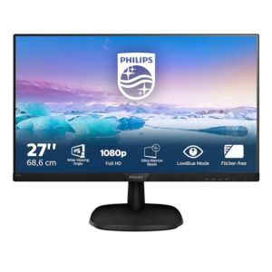 PHILIPS 273V7QJAB - 27 Inch FHD Monitor 75Hz 4ms IPS Speakers Smart Image Narrow Border LowBlue Mode (1920 x 1080 250 cd/m HDMI/VGA/DVI)