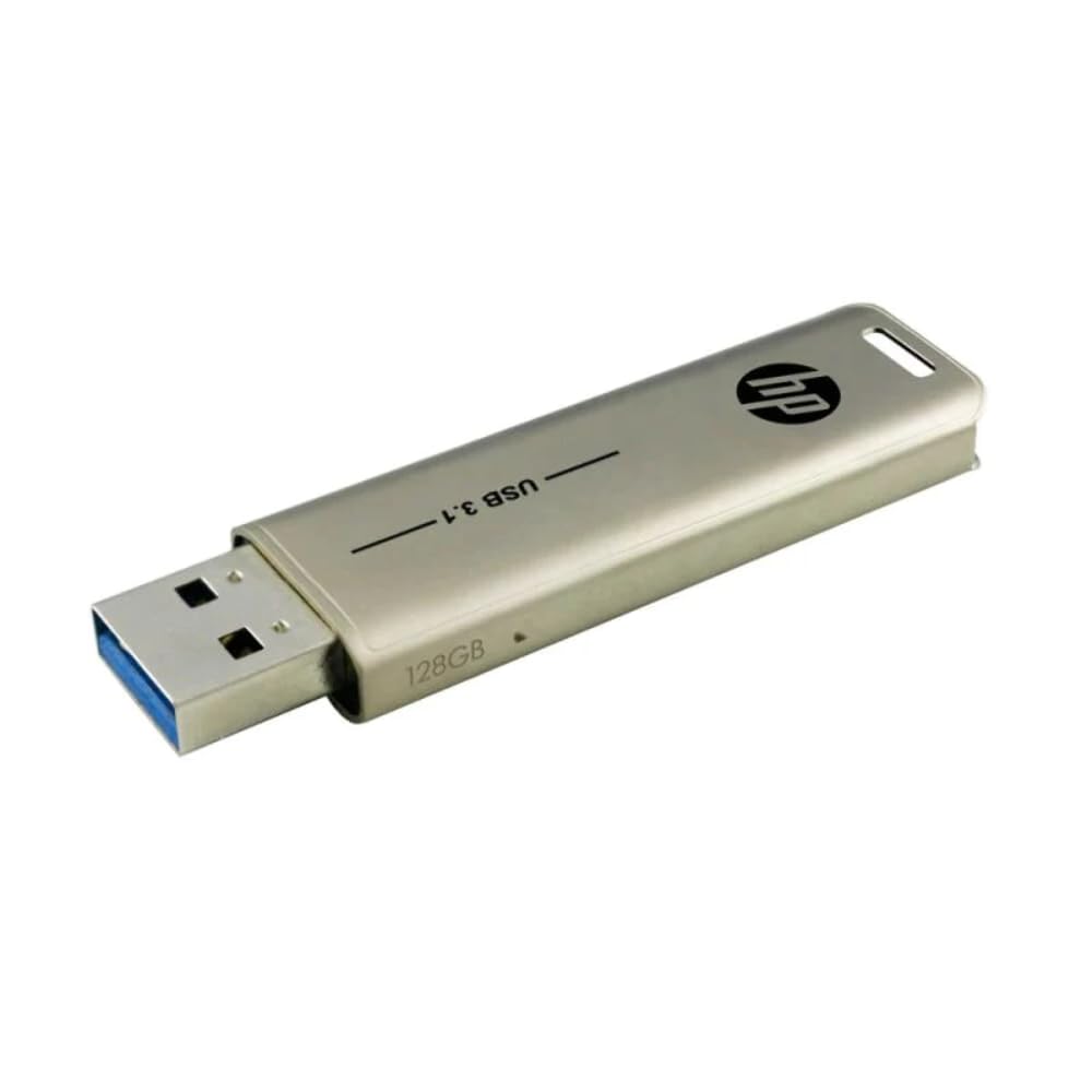 HP x796w USB 31 Flash Drive 128GB Push and Pull design Metallic finish