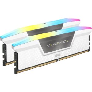 Corsair VENGEANCE RGB DDR5 RAM 64GB (2x32GB) 6400MHz CL32 Intel XMP iCUE Compatible Computer Memory - White (CMH64GX5M2B6400C32W)