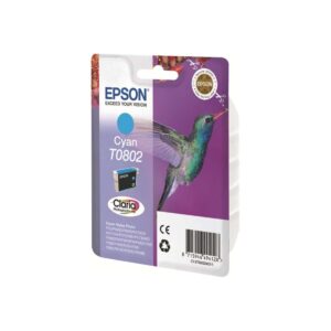 Epson T0802 Cyan Hummingbird Genuine Ink Claria Photo HD Cartridge