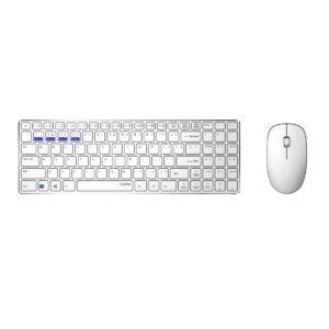 Rapoo 9300M clavier Souris incluse RF sans fil + Bluetooth QWERTZ Allemand Blanc