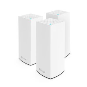 Linksys Atlas Pro 6 Velop Dual Band Whole Home Mesh WiFi System (AX5400) - Router Booster up to 8100 sq ft/750 sqm Coverage 4x Faster Speed for 90+ Devices 3 Pack White (Packing May Vary)