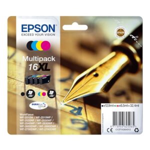 Epson Pen & Crossword High Yield Genuine MultipackInk Cartridges DURABrite Ultra InkCyan 4-colours 16XL