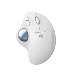 Logitech ERGO M575 Wireless Trackball Mouse - Easy thumb control precision and smooth tracking ergonomic comfort design for Windows PC Mac with Bluetooth USB capabilities White
