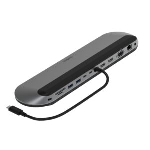 Belkin Connect 11-in-1 Universal USB-C Pro Dock w/ 3-Monitor Support Silicon Motion Technology - Works with Mac Windows and Chromebook 100W PD 10Gbps Transfer Speeds & 25Gbps Ethernet Black