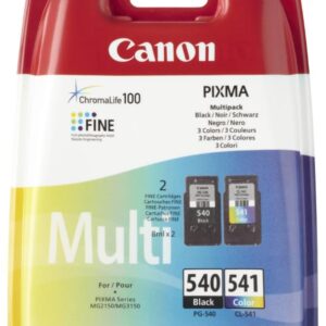 Canon PG-540 + CL-541 Multipack Ink Cartridges Black/Colour (Cyan/Magenta/Yellow) for PIXMA MG2250 MG3150 MG3250 MG3510 MG3550 MG4250 MX395 MX455 MX475 MX525 MX535