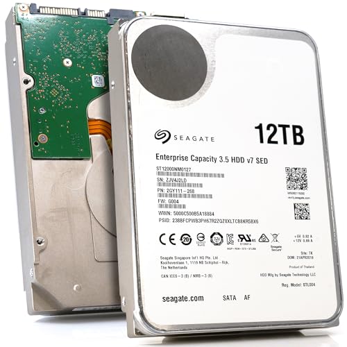 Seagate Enterprise Capacity v7 ST12000NM0127 - Hard Drive 12 TB Internal 35 Inch SATA 6Gb/s 7200 RPM 256MB Cache (Refurbished)