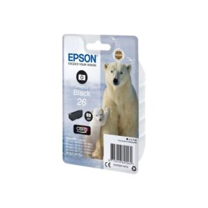 Epson 26 Polar Bear Photo Black Genuine Claria Premium Ink Cartridge Standard Capacity
