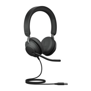 Jabra Evolve2 40 SE Wired Noise-Cancelling Stereo Headset With 3-Microphone Call Technology and USB-A Cable - MS Teams Certified Works All Other Platforms Black