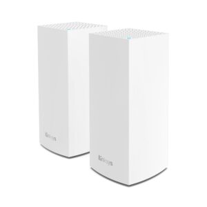 Linksys Velop MX10600 Tri-Band Whole Home Mesh WiFi 6 System (AX5300) - Router Extender Booster up to 6000 sq ft 4x Faster Speed 100+ Devices MU-MIMO & Parental Controls White Pack of 2
