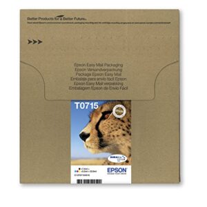 Epson T0715 Cheetah Genuine Multipack Eco-Friendly Packaging 4-colours Ink Cartridges DURABrite Ultra InkBlack/Cyan/Magenta/Yellow