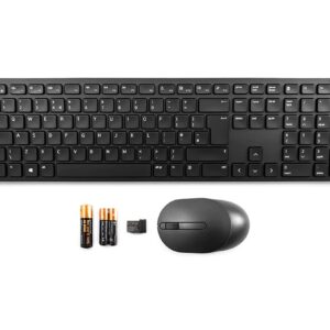 Dell Pro KM5221W - Keyboard and Mouse Set Wireless QWERTY UK Black for Latitude 33XX 2-in-1 Precision Mobile Workstation 5750 77XX Vostro 35XX 36XX