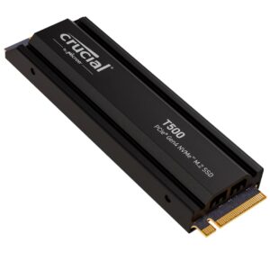 Crucial T500 1TB SSD PCIe Gen4 NVMe M2 Internal Gaming PS5 with Heatsink Up to 7300MB/s Compatible PlayStation 5 Laptop/Desktop Solid State Drive - CT1000T500SSD5