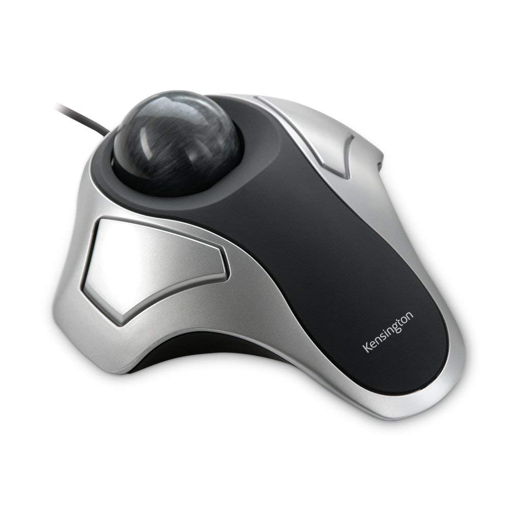 Kensington Orbit TrackBall - Wired Ergonomic Mouse for PC Mac and Windows with Ambidextrous Design Optical Tracking & 40 mm Ball Space Grey (64327EU) Silver