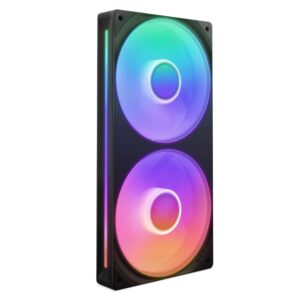 NZXT F240 RGB Core - 240mm Single-Frame Fan Unit with 2 x 120mm Fans Speed & Lighting Control High Static Pressure Airflow Fluid Dynamic Bearings 8 aRGB LEDs Per Black