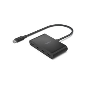 Belkin CONNECT USB-C to 4-Port Hub Multiport Adapter Dongle with 4 32 Gen2 Ports & 100W PD Max 10Gbps High Speed Data Transfer for MacBook iPad Chromebook PC and More