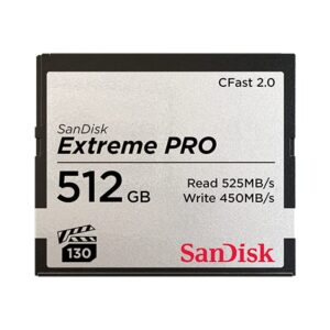SanDisk 512GB Extreme PRO CFast 20 Memory Card - Silver