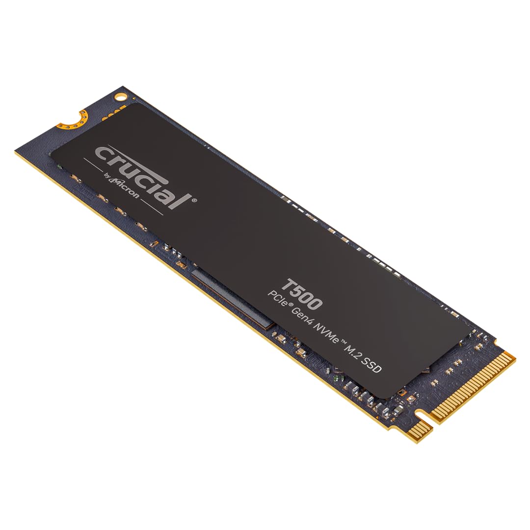 Crucial T500 4TB SSD PCIe Gen4 NVMe M2 Internal Gaming Up to 7000MB/s Laptop and Desktop Compatible Microsoft DirectStorage Solid State Drive - CT4000T500SSD3