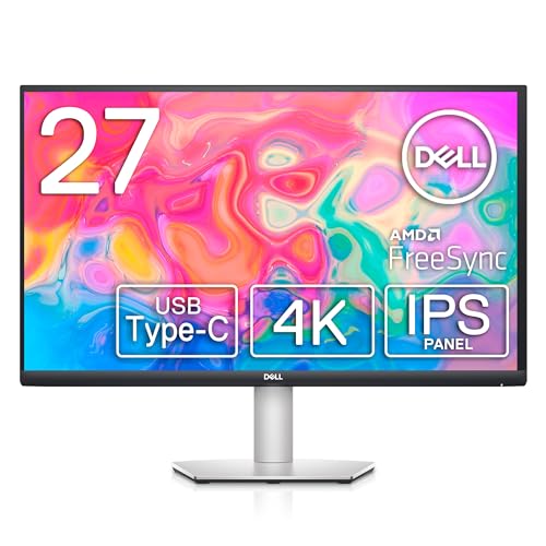 Dell S2722QC 27-inch 4K UHD 3840 x 2160 60Hz Monitor 8MS Grey-to-Grey Response Time (Normal Mode) Built-in Dual 3W Integrated Speakers 107 Billion Colors Platinum Silver (Latest Model)