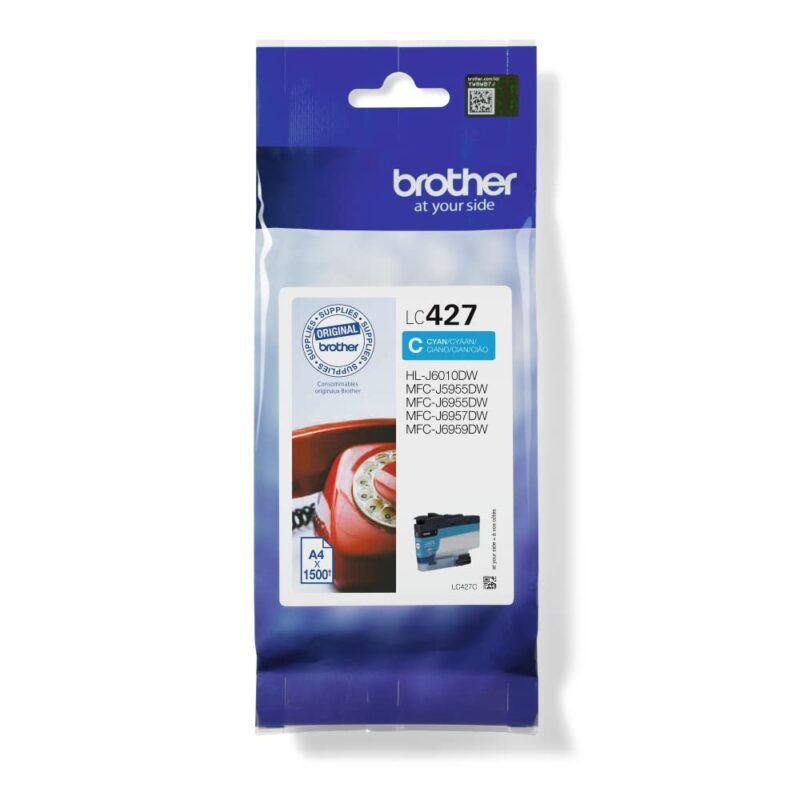 BROTHER LC-427C Inkjet Cartridge Cyan Single Pack Standard Yield Includes 1 x Genuine Supplies, photo 1 of 1