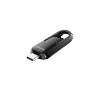 SanDisk 256GB Ultra Slider USB Type-C flash drive stick memory with fast performance up to 400 MB/s read speeds 32 Gen 1 retractable connector keyring Black