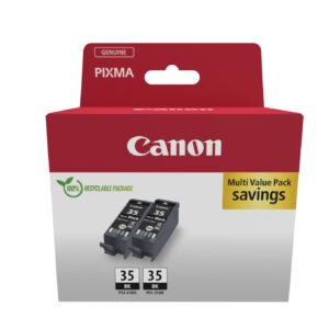 Canon PGI-35 TWIN Pack of 2 cartridges (2x Black) Genuine (Recycled Cardboard Multipack)