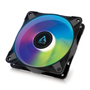 ARCTIC P14 PWM PST A-RGB - PC Fan 140mm Case Optimised for Static Pressure Semi-Passive: 200-1900 rpm (0 5) 5V 3 Pin LED Single Black