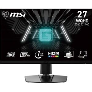 MSI G272QPF E2 27 Inch WQHD Gaming Monitor - 2560 x 1440 Rapid IPS Panel 180 Hz / 1ms GtG 125 sRGB colour gamut Adaptive-Sync DP 14a HDMI 20b CEC