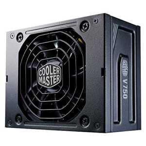 Cooler Master V750 SFX Gold UK Plug - 750W 80 PLUS Fully Modular Power Supply Unit SFF/mini-ITX PSU Quiet 92mm FDB Fan Semi-Fanless Mode SFX-to-ATX Bracket 10-Year Warranty