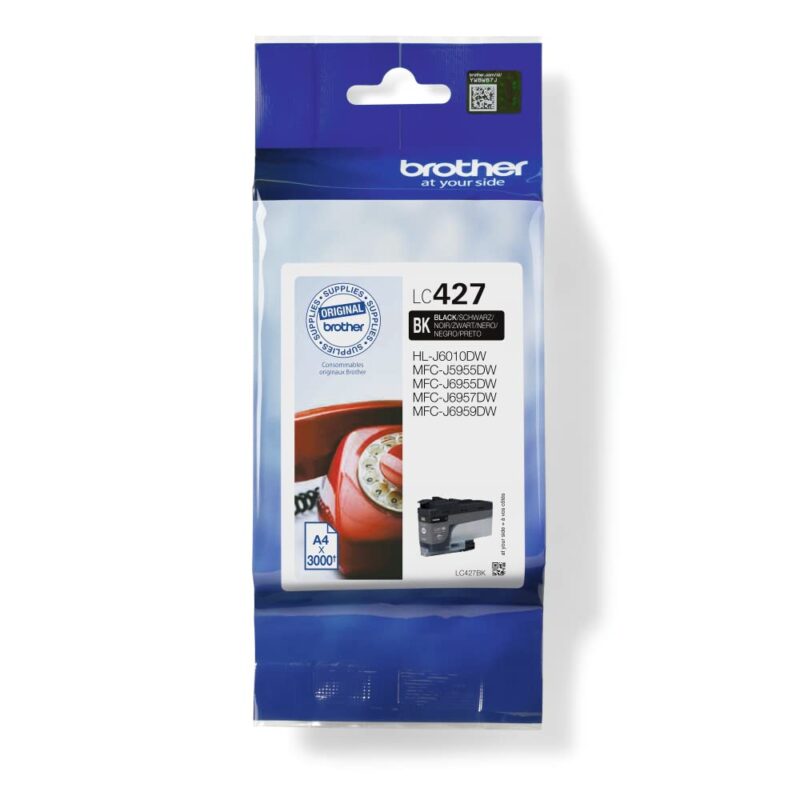 BROTHER LC-427BK Inkjet Cartridge Black Single Pack Standard Yield Includes 1 x Genuine Supplies, photo 1 of 1