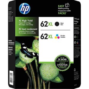 HP 62Xl High Yield Black and Tri-Color Ink Cartridge Combo
